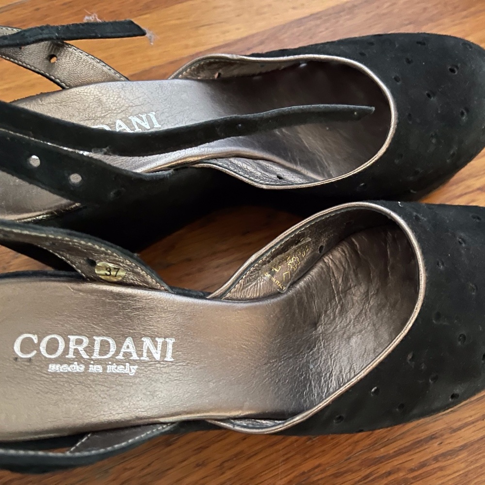 Cordani Black Italian Suede Shoes